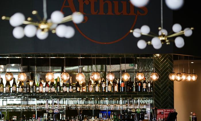 Great lighting accentuates Arthur's Bar